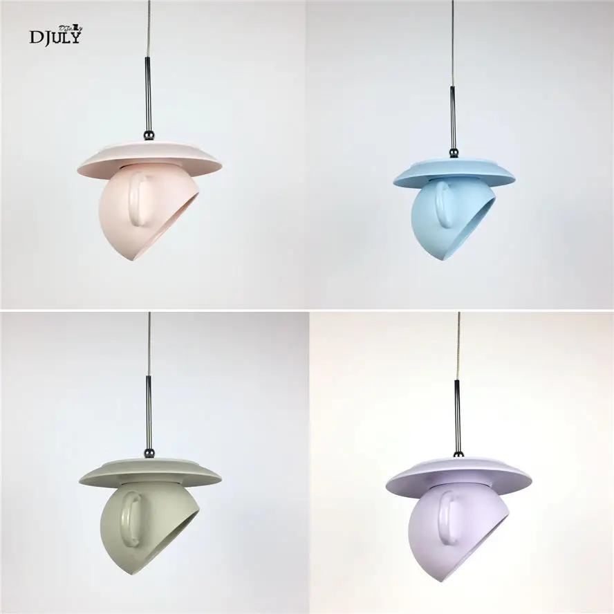 nordic Bevel Cement cup led pendant lights for dining room restaurant art deco bar coffee store hanging lamp colorful fixtures