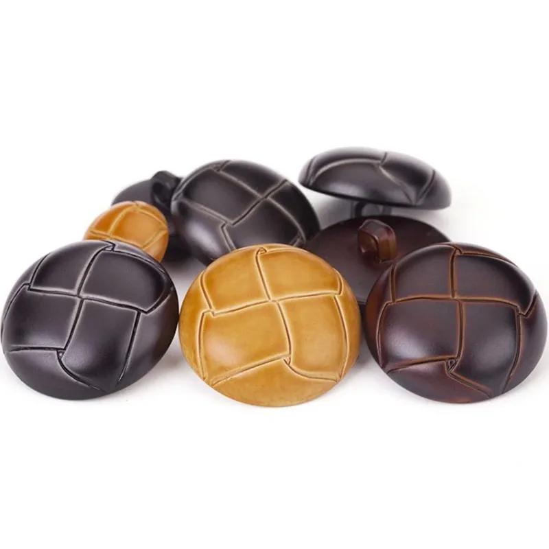 10 PCS Football Pattern Buttons Imitation Leather Style Plastic Shank Craft DIYS Sewing Vintage Men fashion Needlework Scrapbook