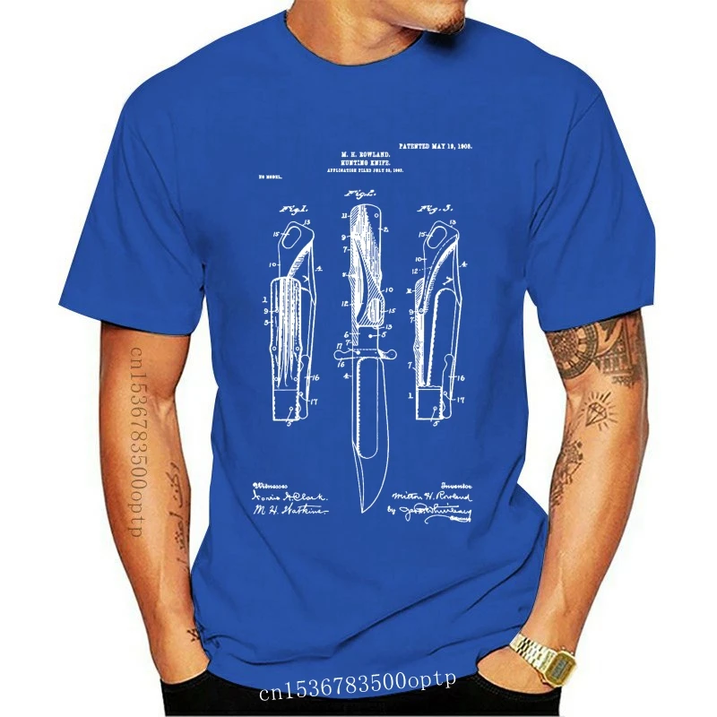 New Hunting Knife Shirt Hunting Gift Bowie Knife Boy Scouts Survival Knife 2021 2021 Brand Sales Cotton Short Sleeve Military T