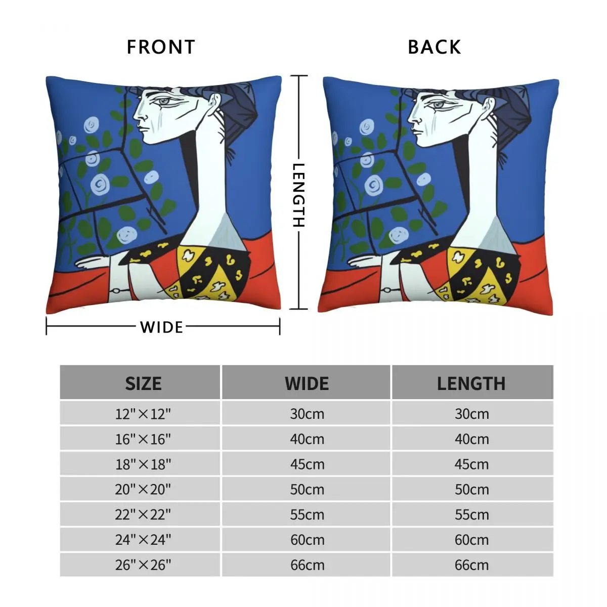 Picasso Square Pillowcase Polyester Linen Velvet Creative Zip Decorative Throw Pillow Case Bed Cushion Cover