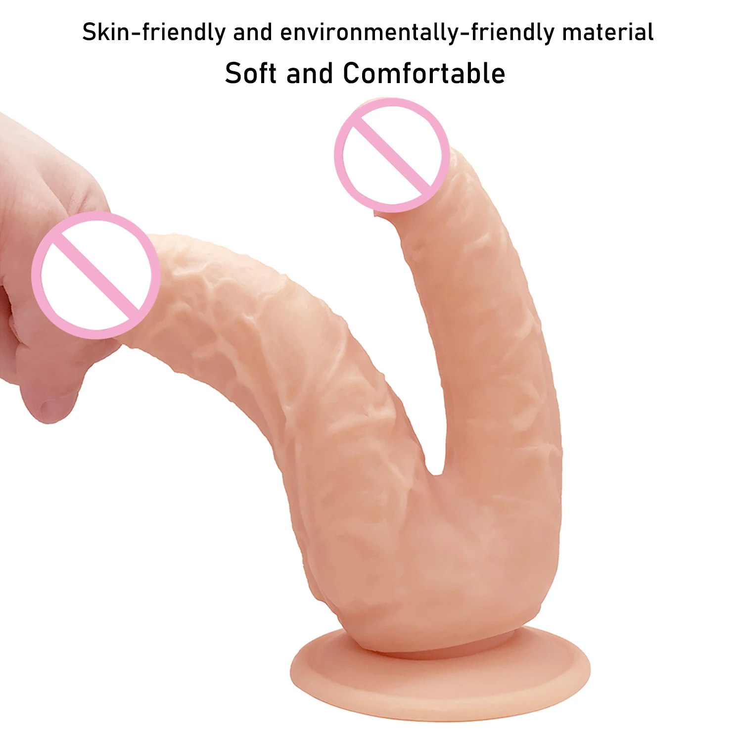 Huge Double Dildos Double Penetration Vagina and Anus Soft Skin Feel Penis Double Headed Phallus Sex Toys for Women Masturbation