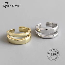 Real 925 sterling silver finger rings for women irregular Trendy fine Jewelry Large Adjustable Antique Rings Anillos