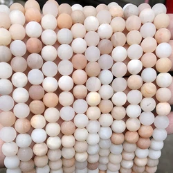 Natural Stone Light pink aventurine Frosted Beads Matte Round Loose Beads 6 8 10 MM For Jewelry Making Fit DIY Bracelet Necklace