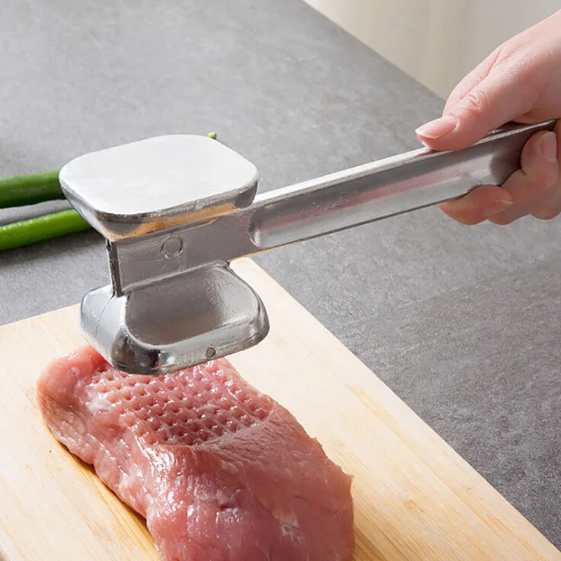 1Pcs Multifunction Meat Hammer Two Sides Loose Tenderizers Portable Steak Pork Meat Tools Aluminum Alloy Kitchen Gadgets