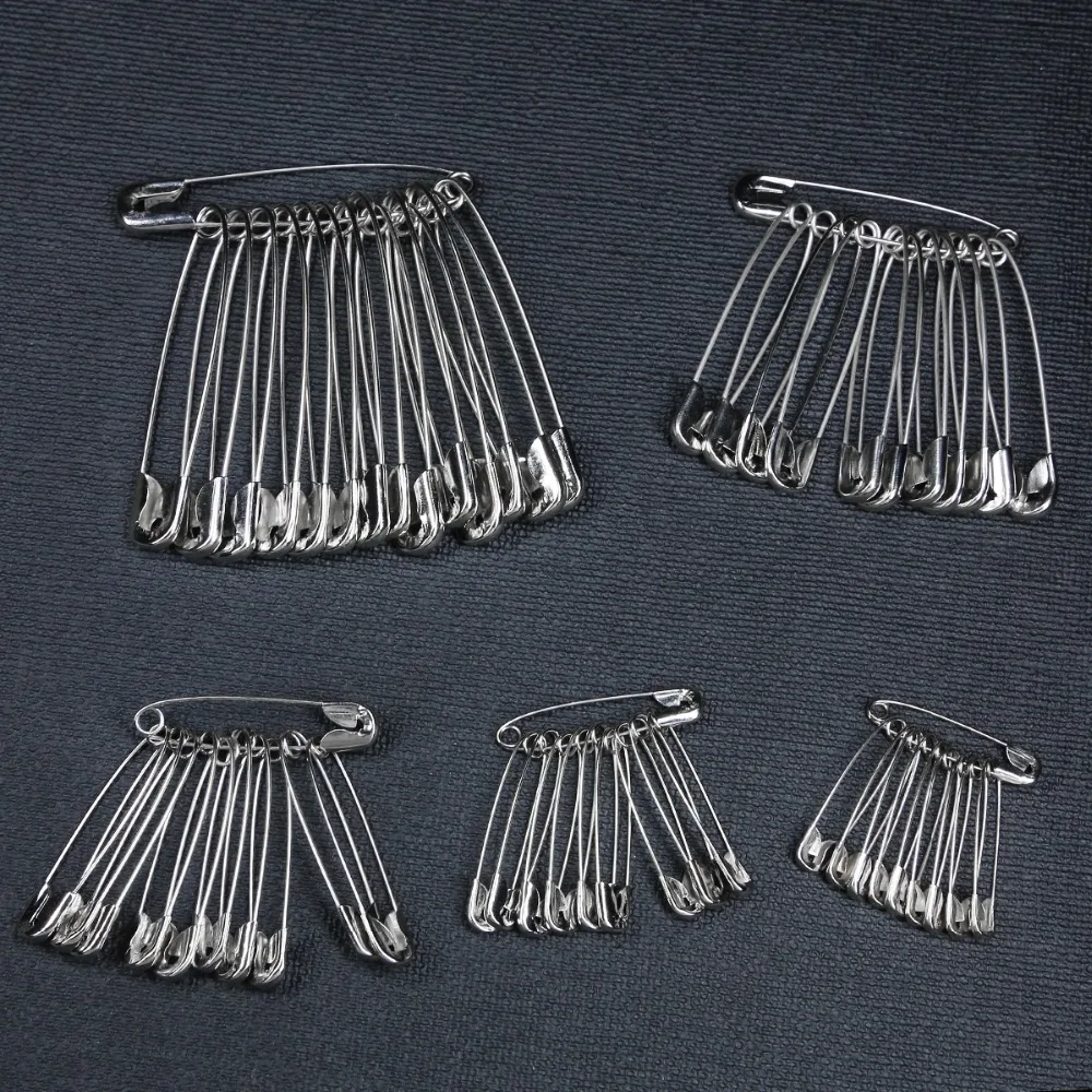 100pcs Silver Tone Safety Pins Sewing Tools Accessory Stainless Steel Needles Safety Pin Brooch Apparel Accessories Tools.