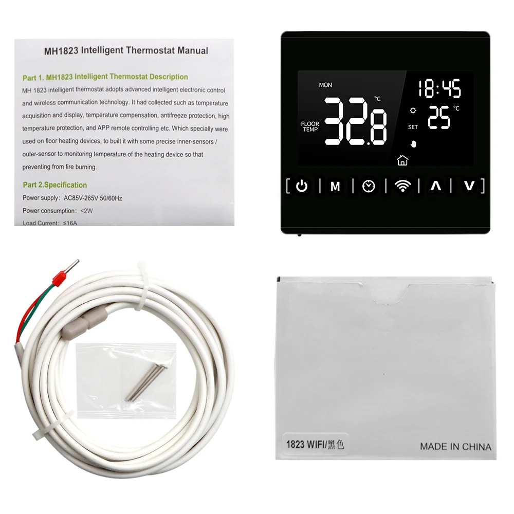 All Touch Screen Temperature Controller Thermoregulator 110V 120V 230V Black Back Light Electric Heating Room Thermostat WiFi