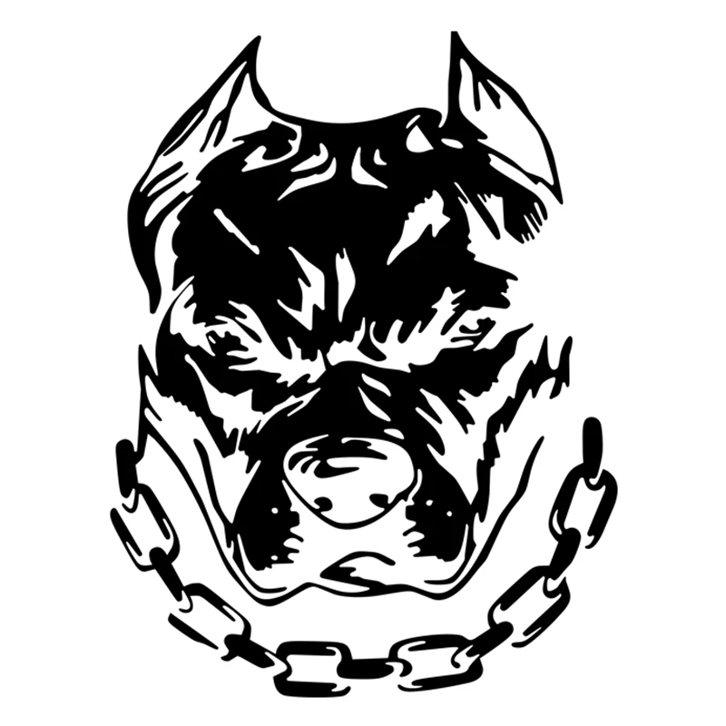 

RuleMylife pitbull dog with chain vinyl car stickers for volkswagen bmw e46 bmw e90 passat b6 car sticker automobile car accessories