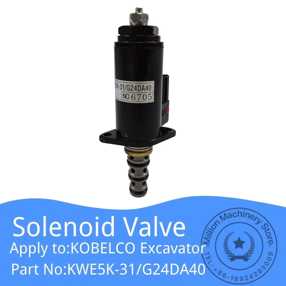 KWE50-31 G24DA40 Secure Lock Solenoid Valve for KOBELCO Excavator SK200-6