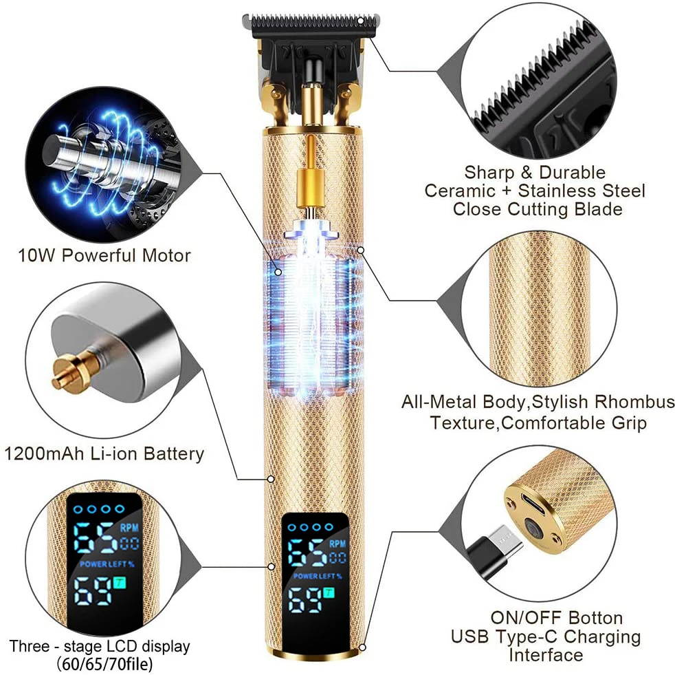 Электрические машинки для стрижки волос T9 с USB, перезаряжаемая бритва, триммер для бороды, профессиональная Мужская машинка для стрижки волос, Парикмахерская Машинка для стрижки волос