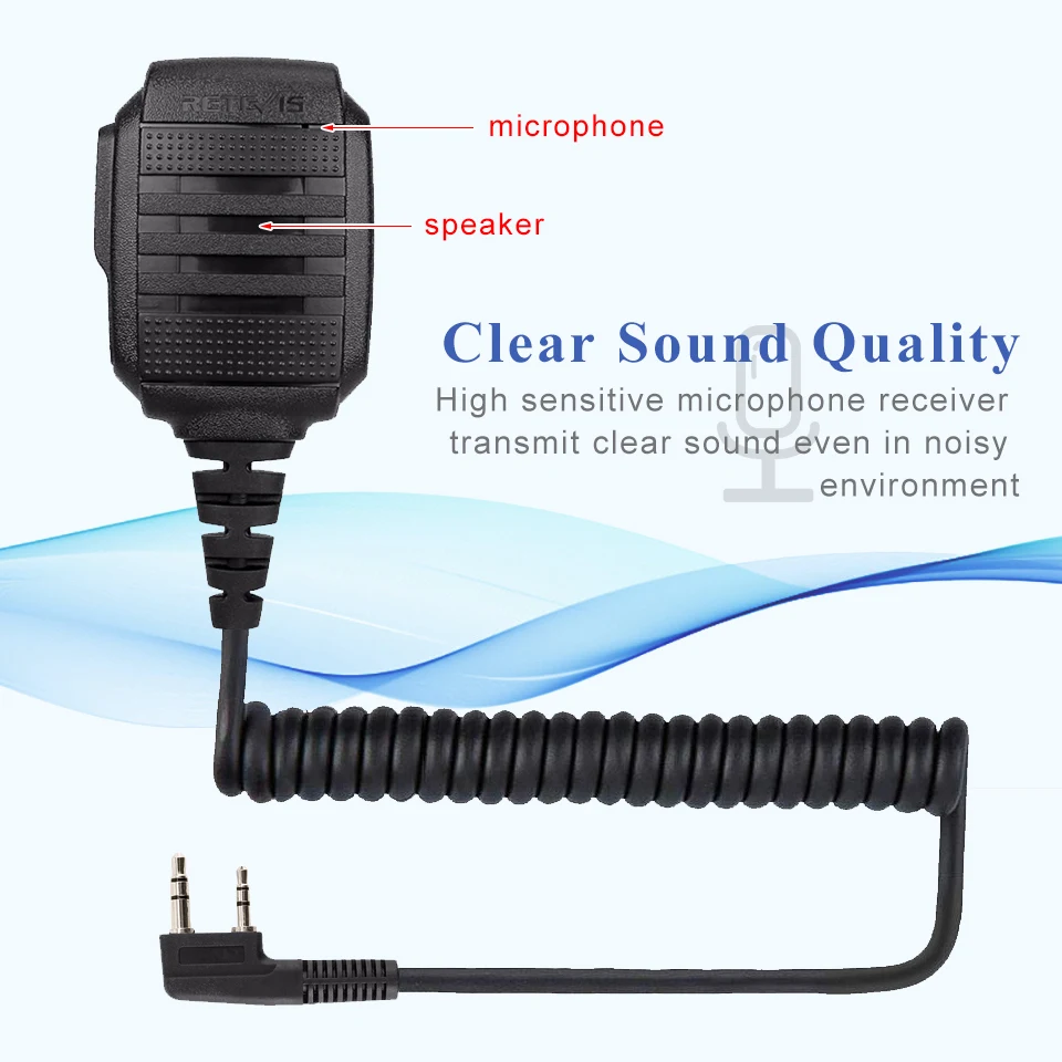 Imagem -03 - Retevis 10 Peças Hk006 Ip54 à Prova Impermeável Água Microfone Walkie Talkie Ptt Alto-falante para Kenwood Baofeng Uv5r Uv82 H777 Rt22 Rádio Bidirecional