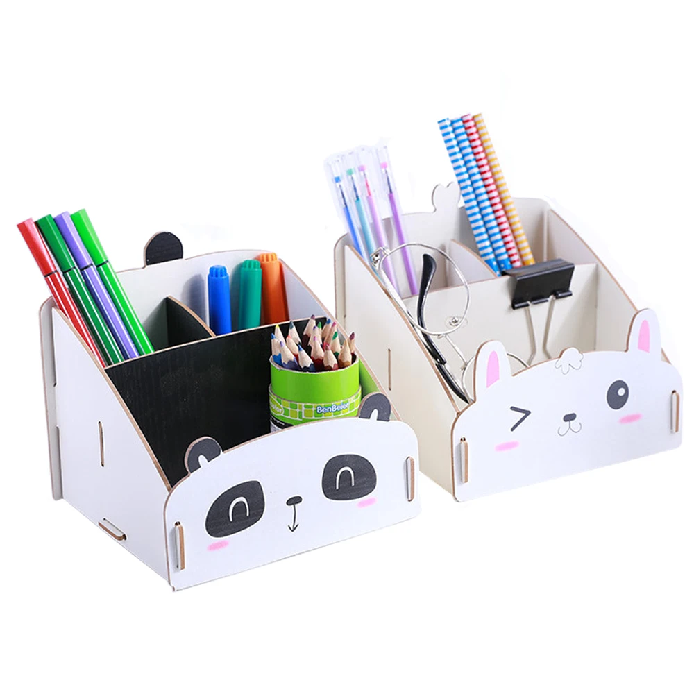 2022 Multi-Functional Pen Holder Students Organizer Storage Holder Desktop Wood Accessories Stationery Barrels Storage Box