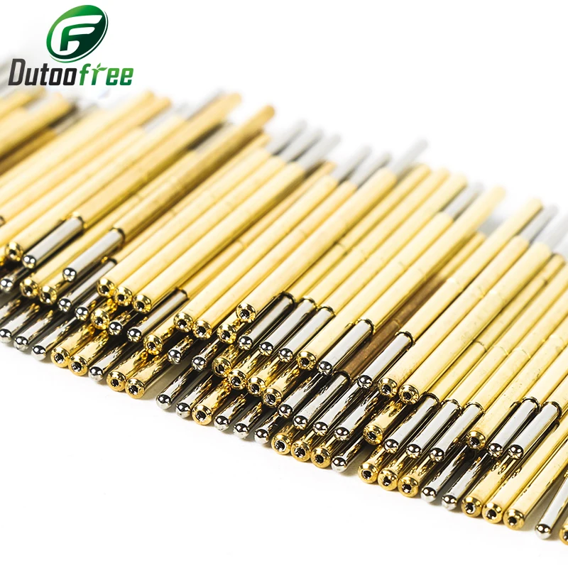 500PCS/Set Spring Test Probe Pogo Pin P50-P100 Brass Gold Plated Phosphorus Brass Gilded Stainless Steel Wire With Box