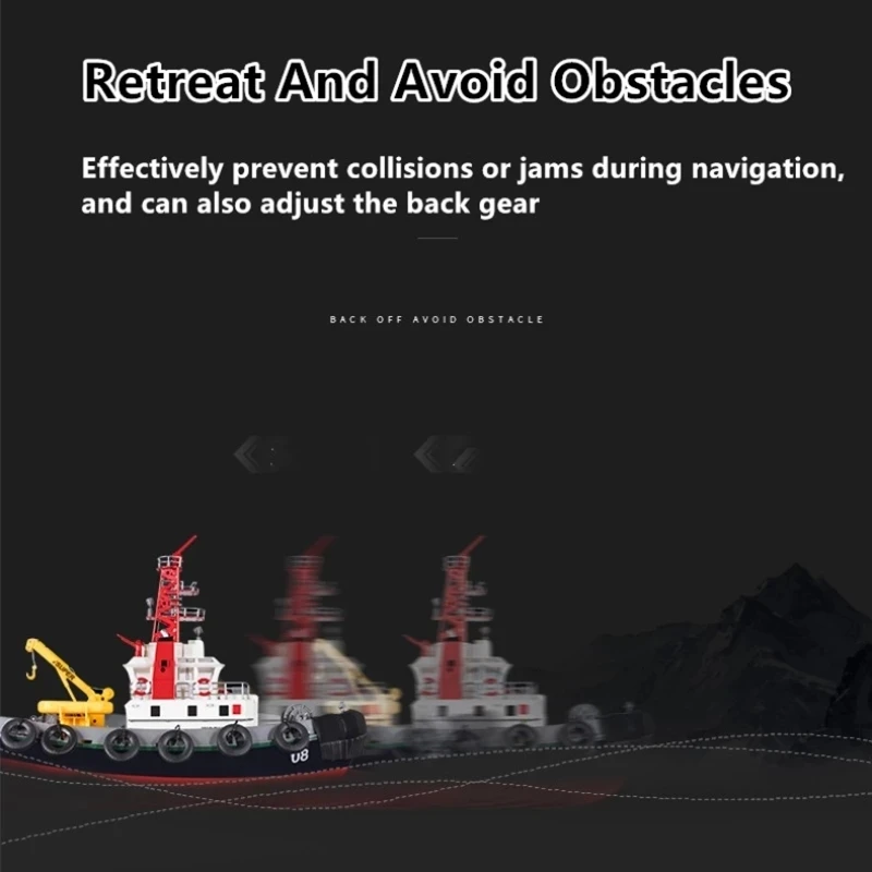 60 cm großes Wasserspray, Brandbekämpfung, RC-Boot, 2,4 G, wasserdicht, Rückzug, vermeiden Sie Hindernisse, Wasserinduktion, ferngesteuertes Schiffsboot