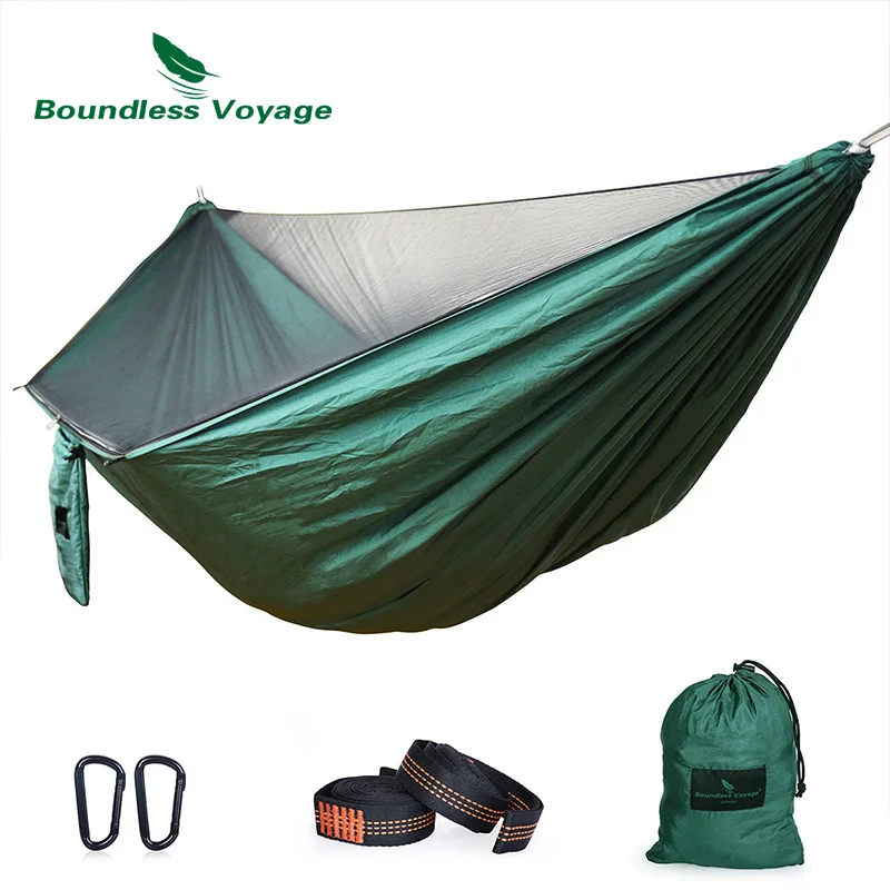 

Boundless Voyage Ultralight Outdoor Camping Hammock with Mosquito Net 2 Person Hammock 200 KG Load Capacity with Hammock Straps