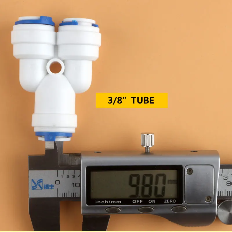 3/8 "To 3/8" YประเภทTee 3 Way Tube Quick Connect Fit RO Reverse Osmosisระบบตัวเชื่อมต่อAquariumน้ำท่อ
