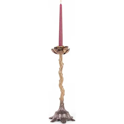 Euro Flora Decorative Metal Candlestick Copper Color 16x42 cm