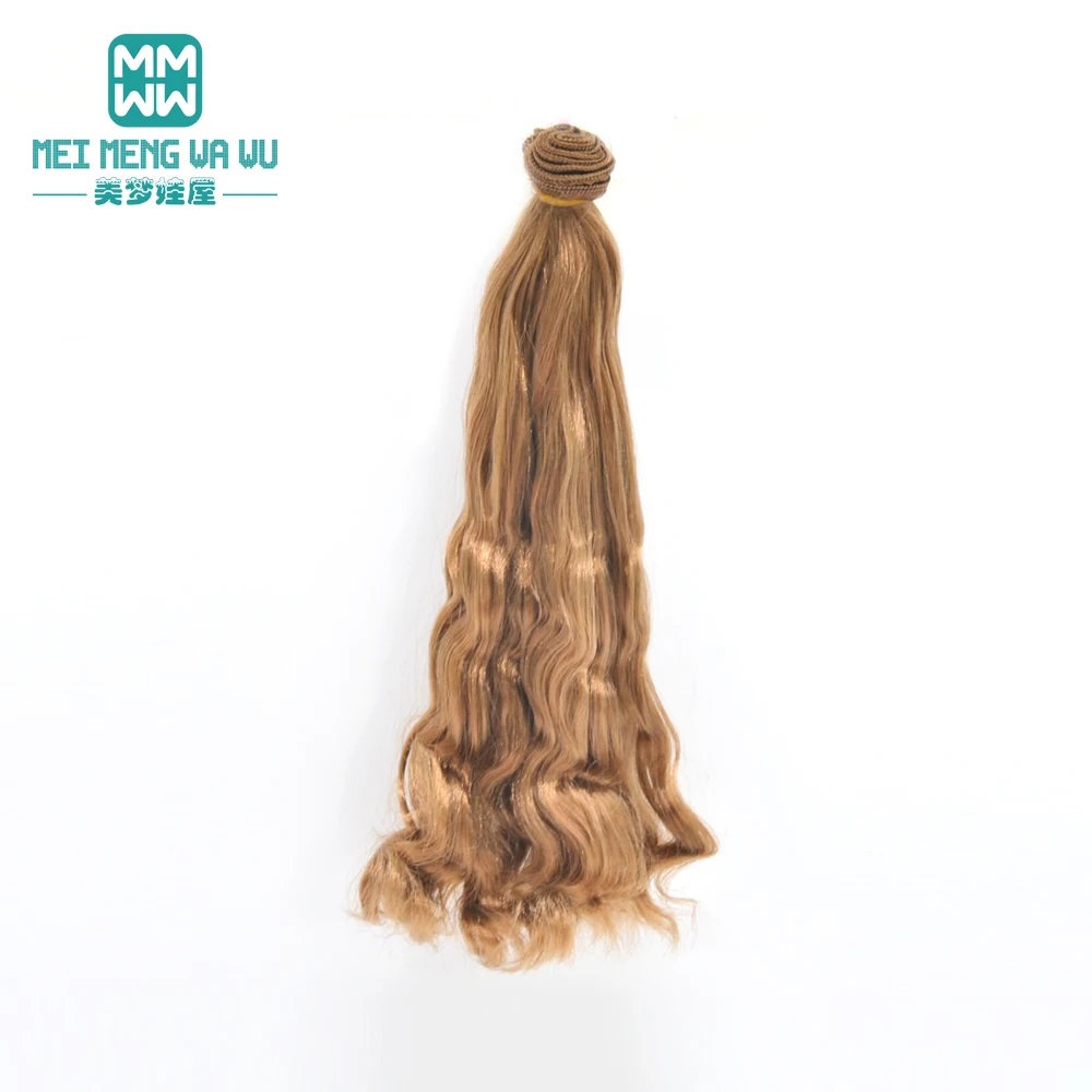 25 cm x 100 cm doll wig fits 1/3 1/4 1/6 BJD doll  DIY hair brown linen coffee black brown Milk silk wig