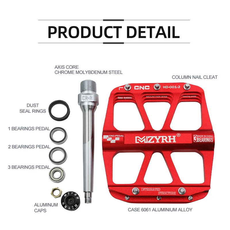 Bicycle Pedal Non-Slip MTB Pedals Aluminum Alloy Flat  Applicable Waterproof Bike Accessories