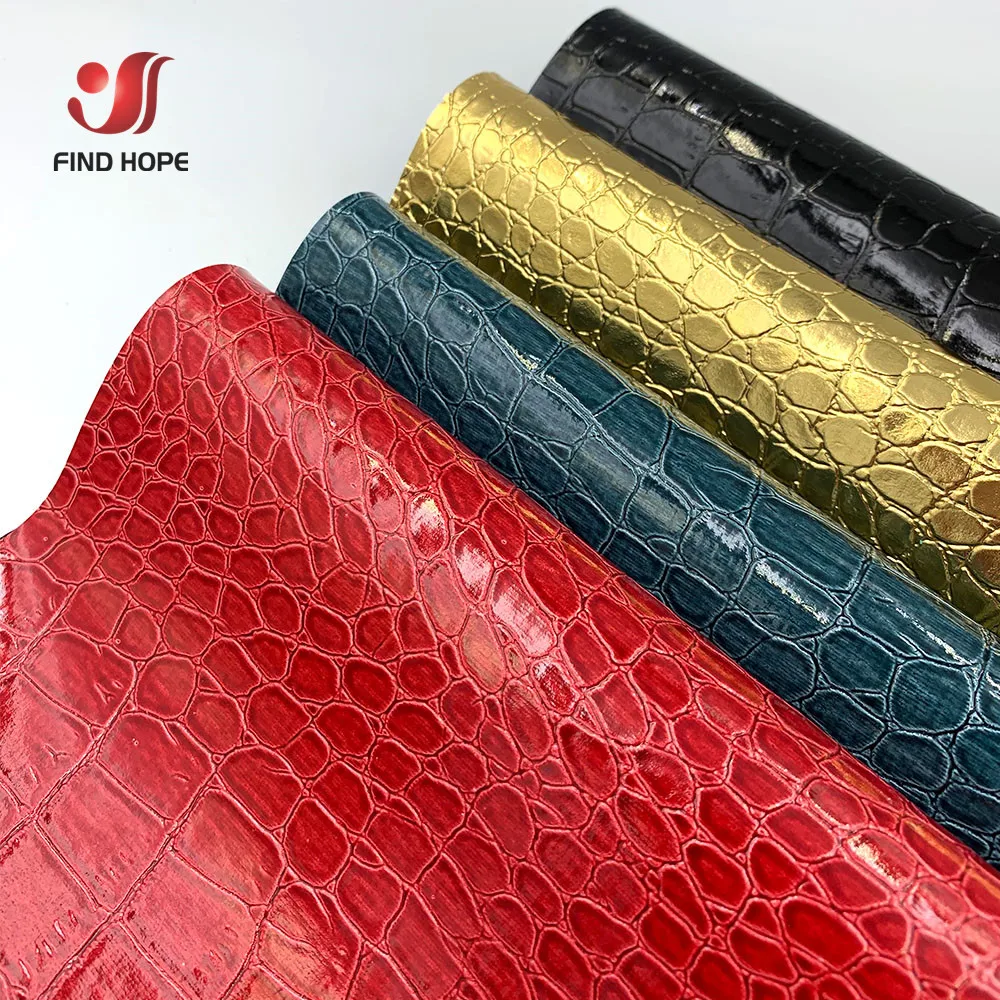 Highlight Crocodile Pattern Faux Leather Sewing Fabric Vinyl Waterproof Home Improvement Soft Bag Wallet Craft DIY Material