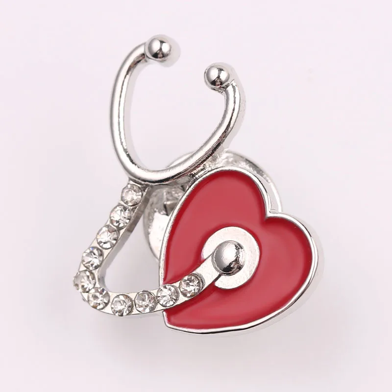 Fashion Jewelry Stethoscope Love Heart Shape Designs Unisex Nurse Doctor Hospital Gifts Pins Brooches Jewelry