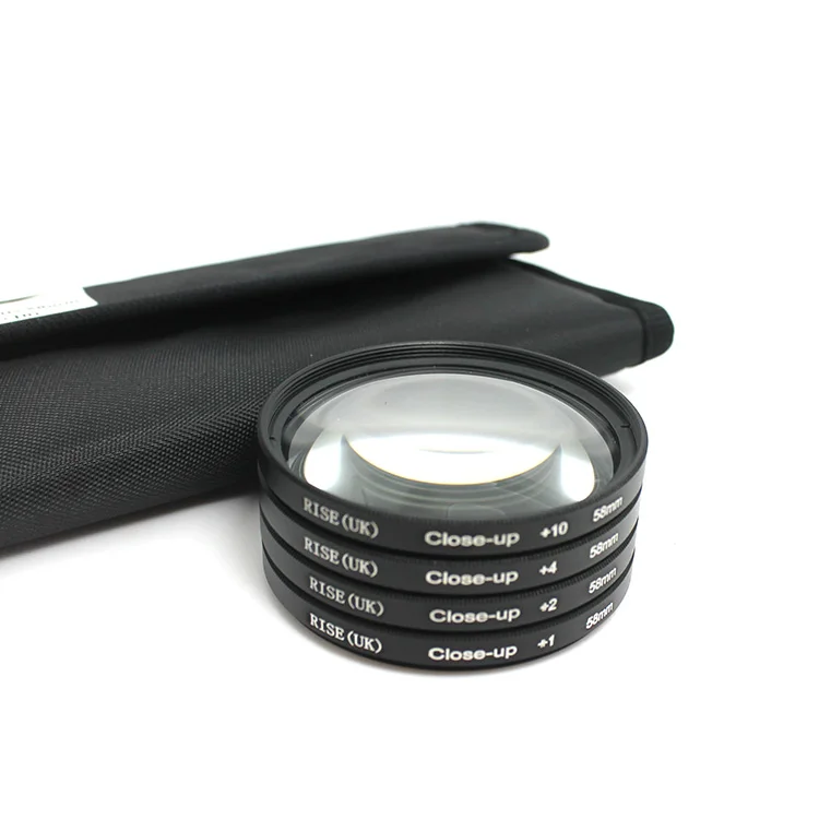 Close Up Macro Filter Kit with Carry Bag +1 +2 +4 +10 Close-UP 49 52 55 58 62 67 72 77mm for Canon Nikon Sony Camera