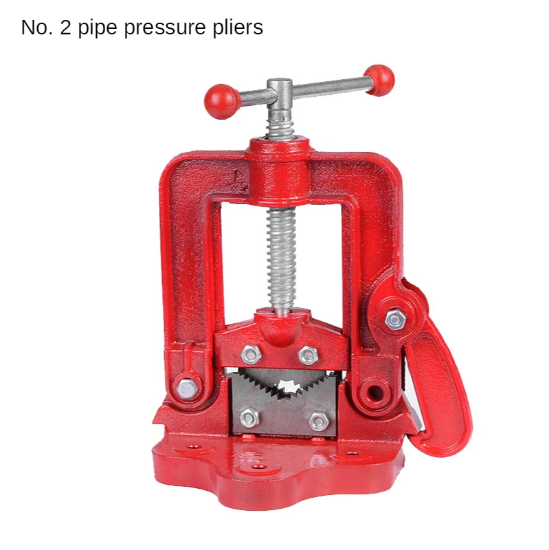 Thickening and heavy-duty pipe pressure pliers 2# pipe bench vise pipe pressure pipe pliers pipe threading machine fixture