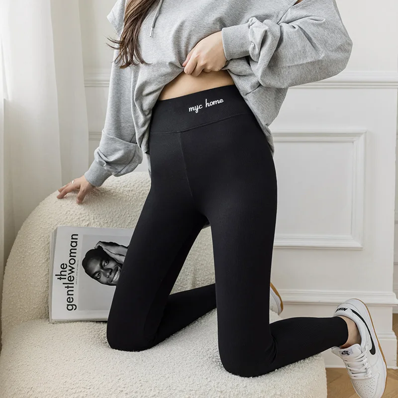 Legging en velours taille haute pour femme, jambe conique, extérieur, froid, froid, chaud, Lolita, pantalon serré, mode, berbère, sourire optique, hiver