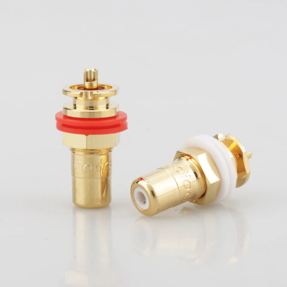 4PCS Audiocrast Socket Rca Socket brass Gold Plated RCA Socket HIFI RCA Socket RCA JACK Adapter