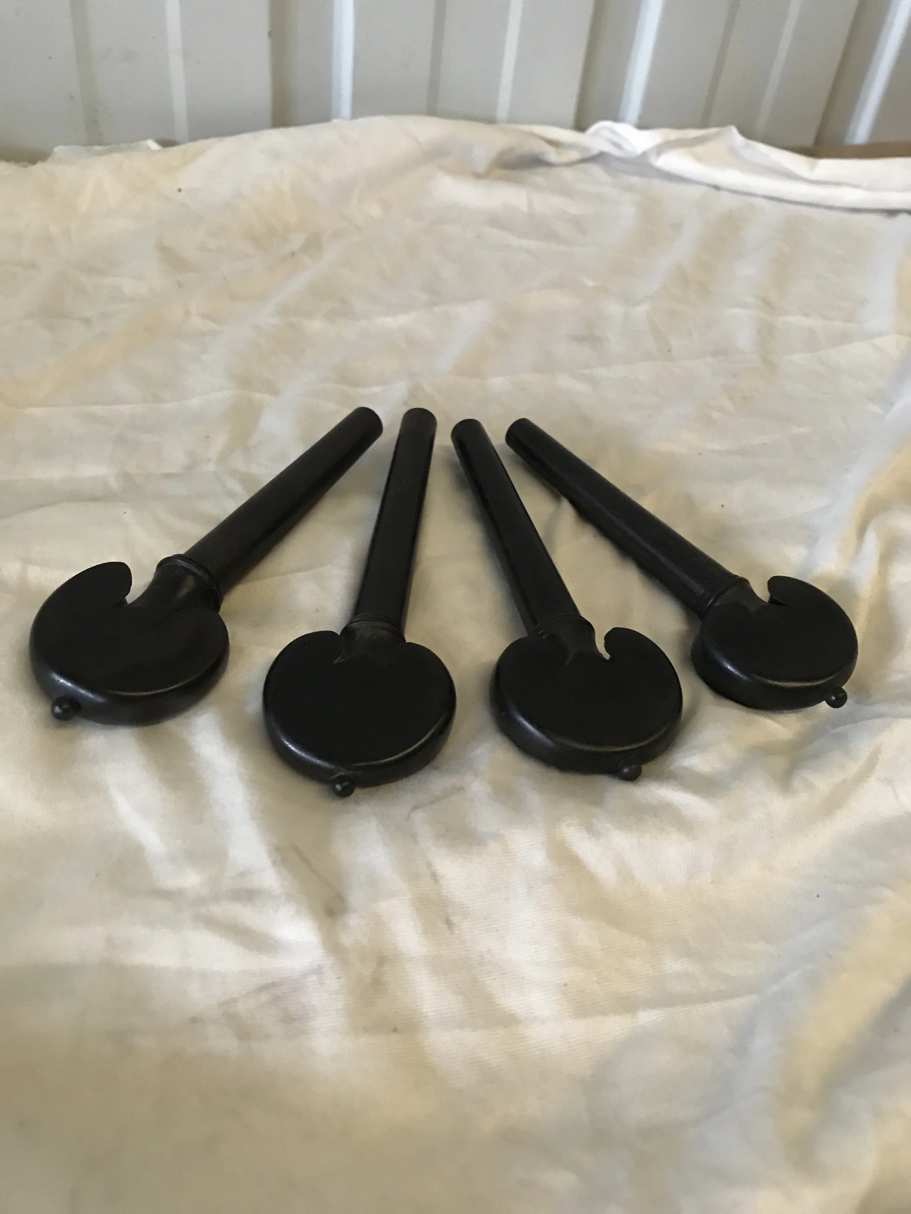 Professional Ebony Cello Tuning Pegs, Handmade Tuners, DIY for 4/4 Size, 1/4, 1/2, 3/4, 4 Pcs