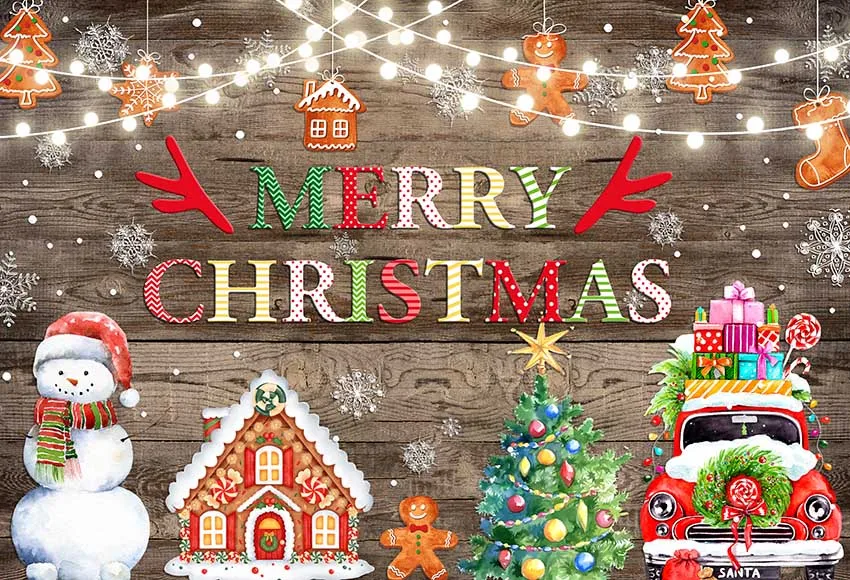 Mehofond Kind Winter Frohe Weihnachten Geschenk Baum Hintergrund Schneemann Süßigkeiten Haus Hintergrund Fotografie Hintergrund Requisiten Photozone