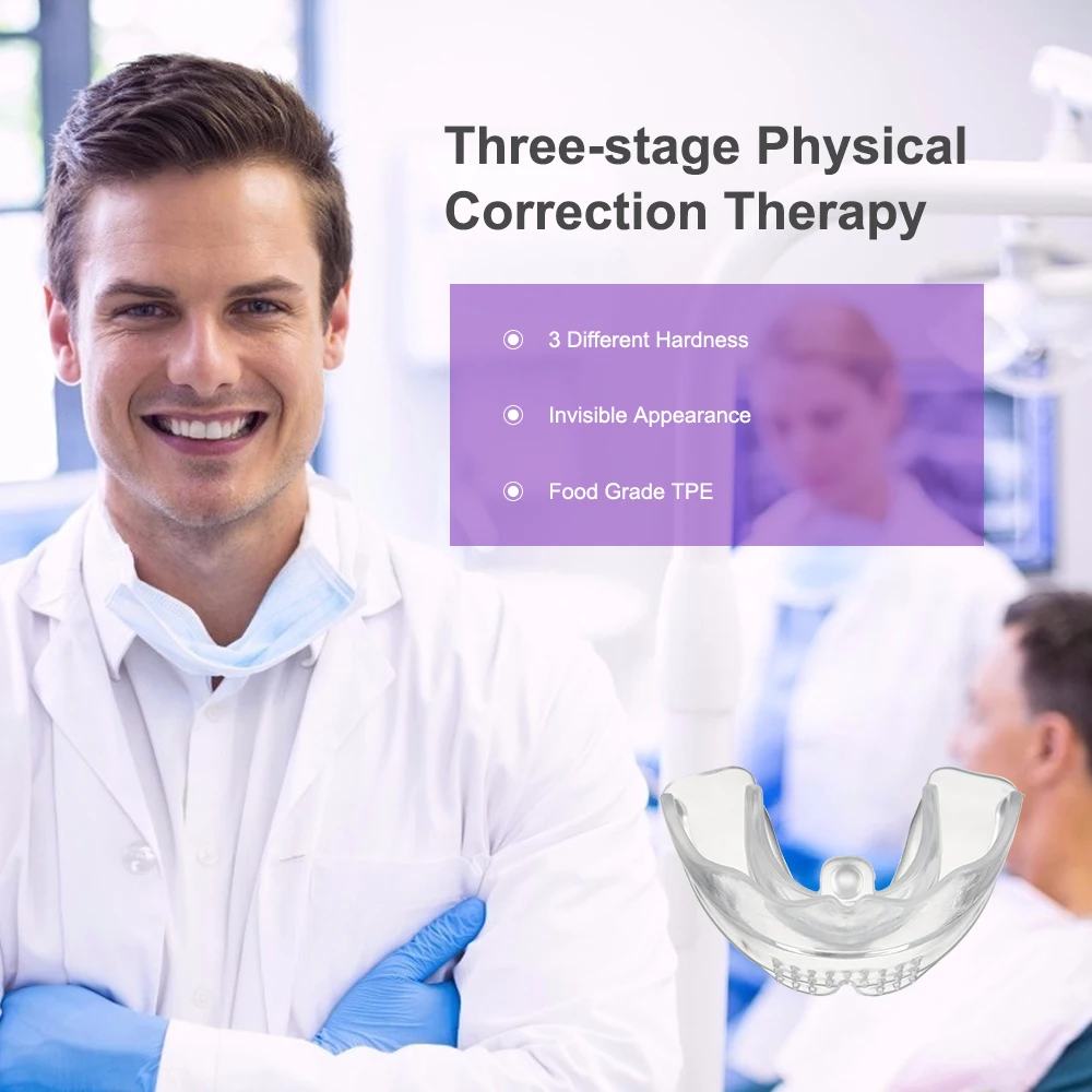 Trzy etapy zęby ustalający ząb niewidoczny Straightenin ortodontyczny zestaw silikonowe urządzenie stomatologiczne ochraniacz na zęby szelki ząb taca