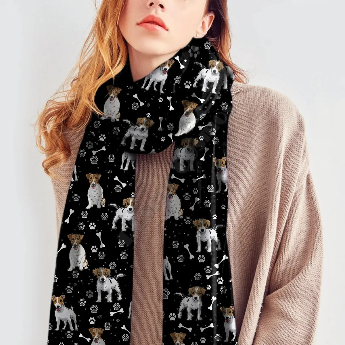 Foulard Imitation cachemire imprimé 3D, mignon, châle chaud épais, automne et hiver