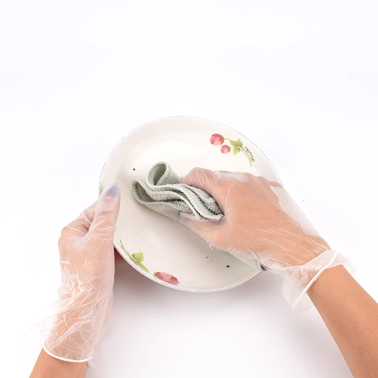 100PCS PVC Gloves Single Used Environmental Protection Gloves Hygiene Transparent Food Grade Protection Isolation for cook BBQ