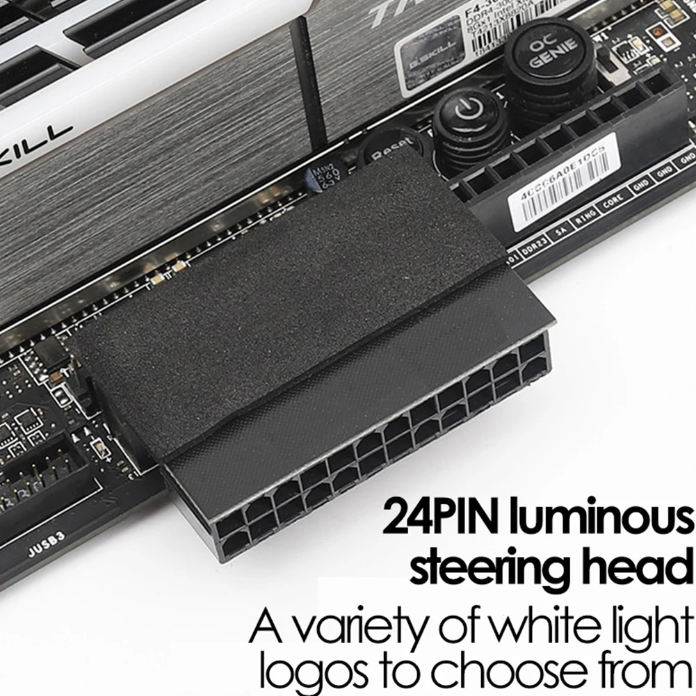 ATX محول الطاقة 24 دبوس أنثى إلى 24 دبوس ذكر بزاوية محول اللوحة الرئيسية لكبلات الطاقة سطح المكتب