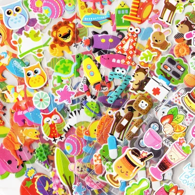 6 Sheets  random  Different 3D Cute Cartoon Sticker Toys Petaginas Funny Children's Toys in Scrapbook Phone Notebook Gift Anime