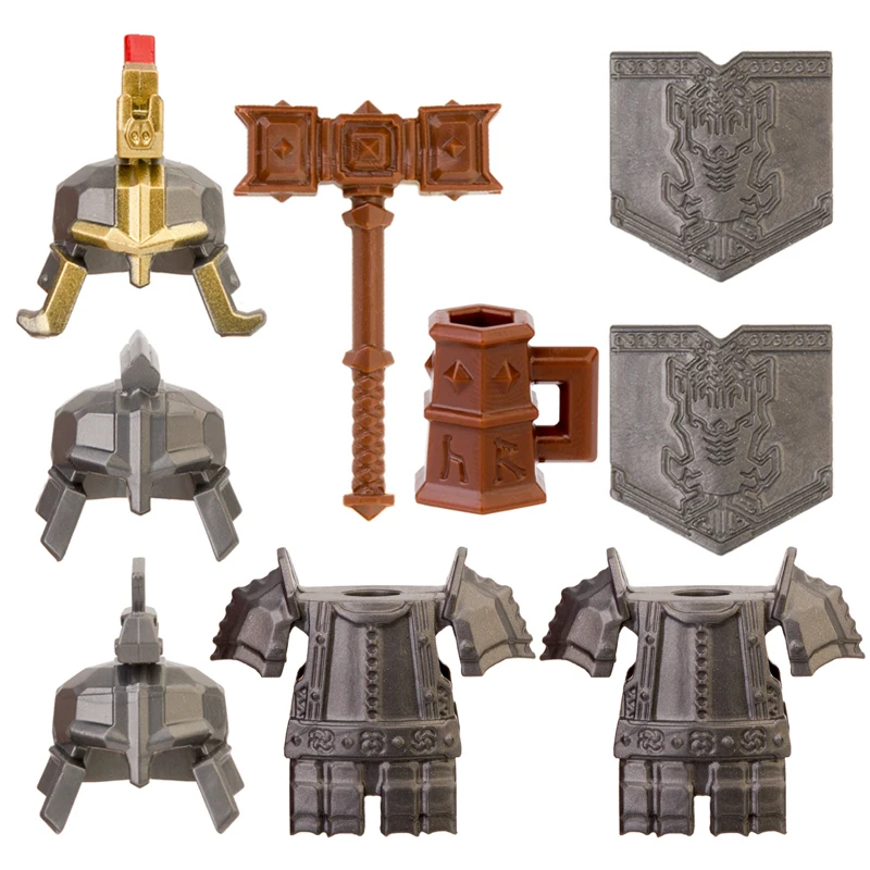 Koruit Mediaeval Times Dwarf Weapons For 4cm Mini Dolls Spear Sword Axe MOC Building Blocks Bricks Toys For Children image 3