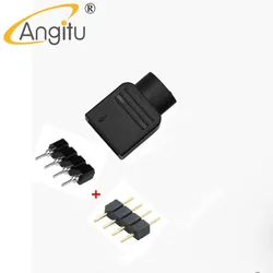 Angitu ARGB RGB 3Pin 4Pin Adapter Jacket Male Female Needle DIY Set  LED For 3528 5050 Led Strip Light