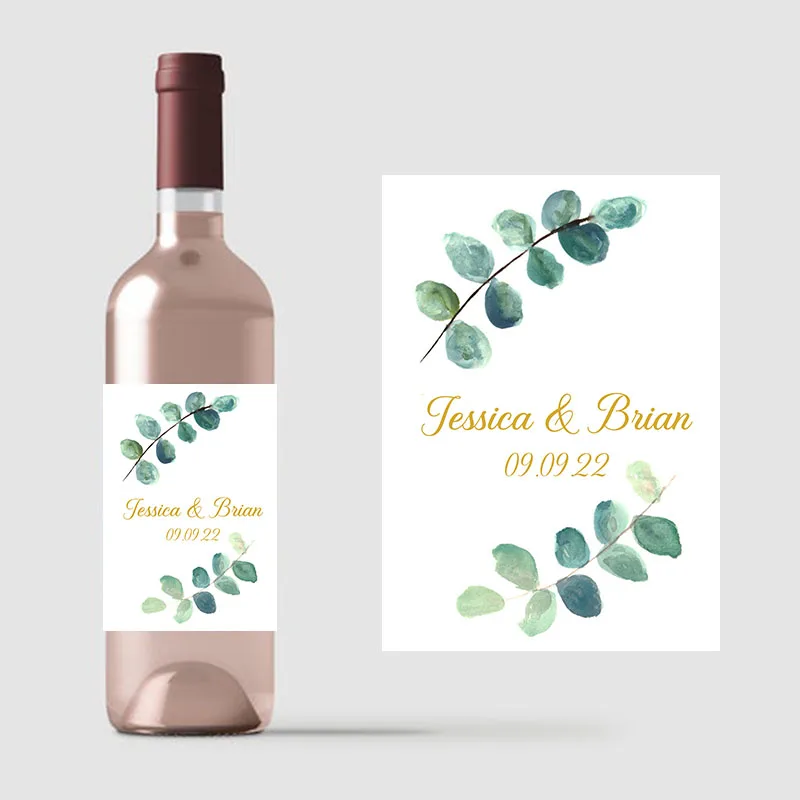 20pcs Customized Name Date Wine Bottle Labels Personalized Stikers Party Birthday Anniversary Wedding  Baby Shower Decoration