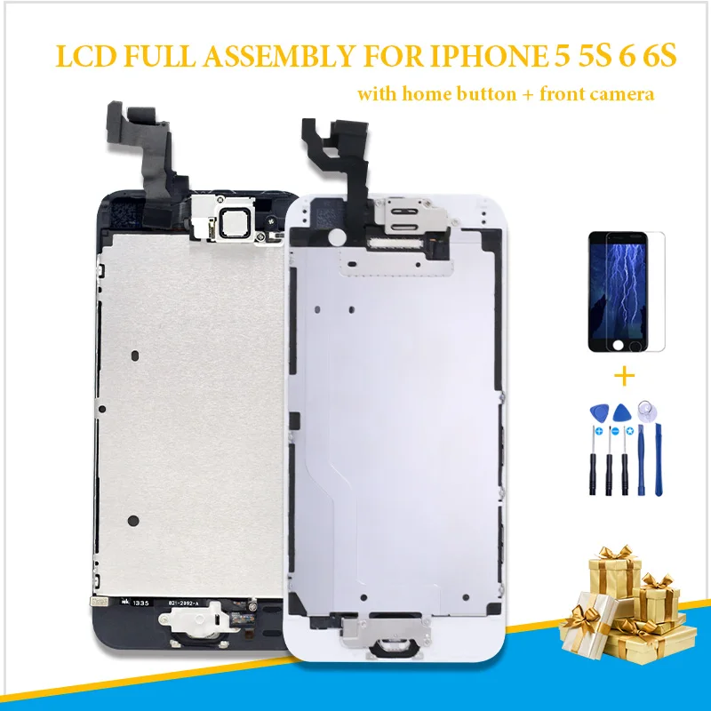 complete Full Assembly Screen For iPhone 6 6G A1549 A1586 A1589 LCD Replacement Display Touch Digitizer home button + camera