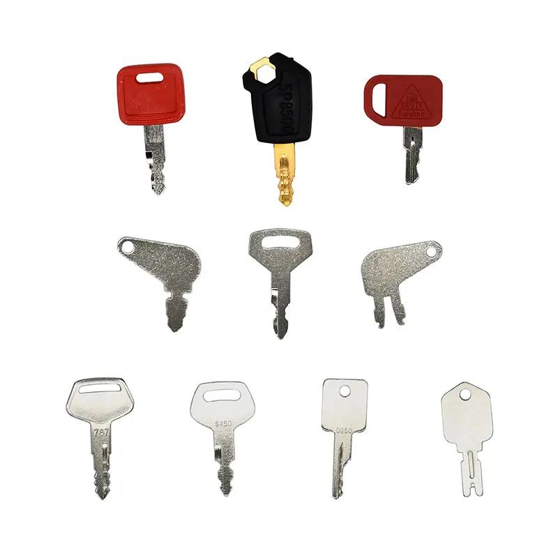 

10PCS Ignition Keys AT195302 787 D250 AR51481 K250 H800 8398 S450 Compatible with Kobelco Excavator Loader