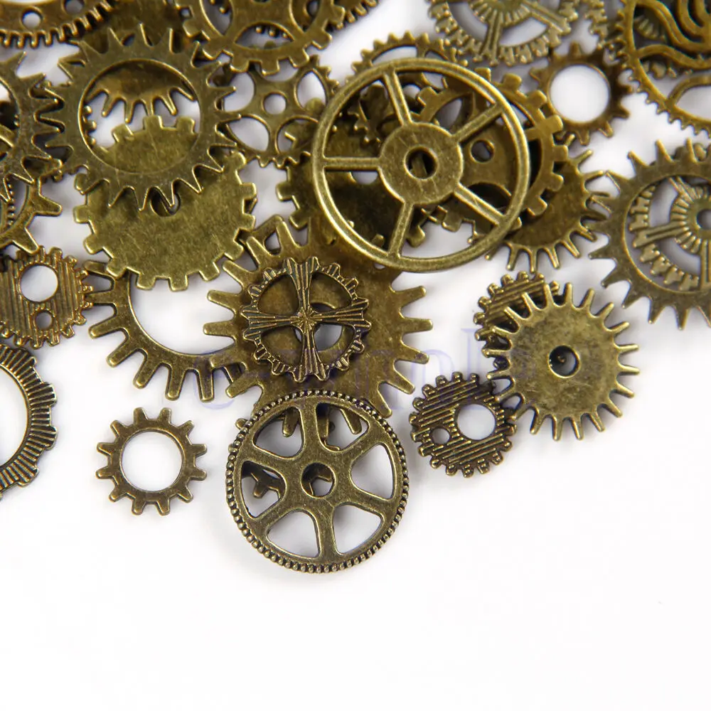 20Pcs Bronze Watch Parts Steampunk Cyberpunk Cogs Gears DIY Jewelry Craft Fashionable Personalize