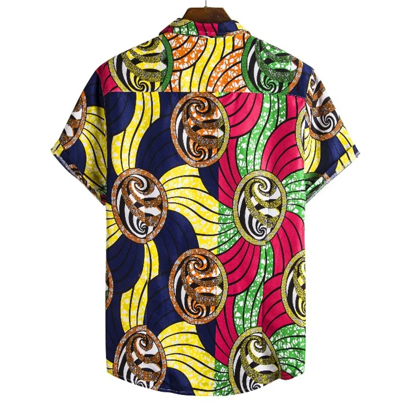 Traditional African Dashiki Print Shirt Men 2022 Brand Slim African Clothes Men Harajuku Streetwear Casual Short Sleeve Shirt