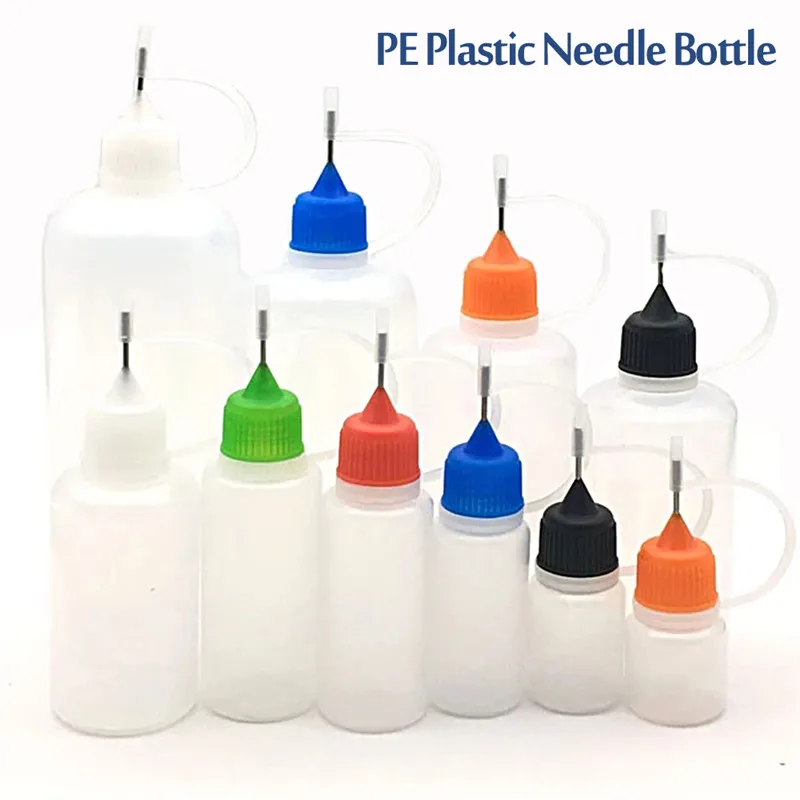 5Pcs 5/10/20/30/50/100/120ML Empty Plastic Needle Tip Childproof Cap Dropper Liquid Juice Bottles Drop Shipping