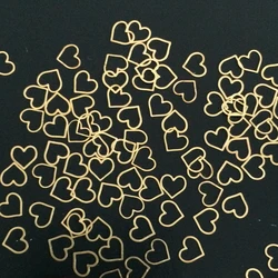 100pcs Heart Nail Decals Metal Stud lOVE Nailart Rivet Charms DIY Nails Accessories 3D Nail Art Decorations