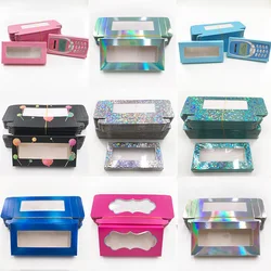Wholesale Eyelash Packaging Box for 3D 25mm Mink Lashes Custom Logo Empty Paper Lash Box Holography Boxes