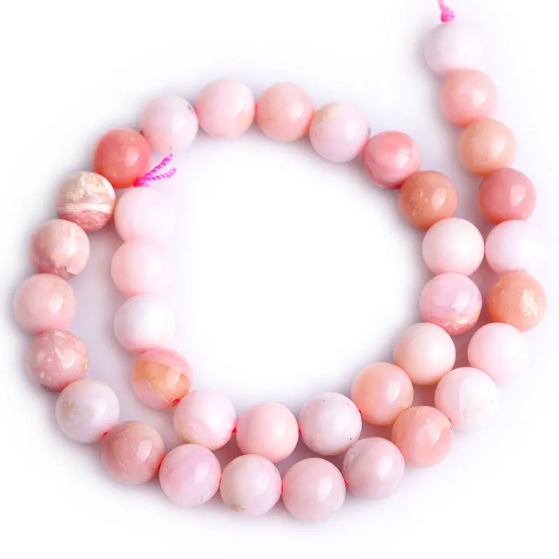 Natural Mixed Pink Opal Stone Round Bead For Jewelry Making Strand 15 \