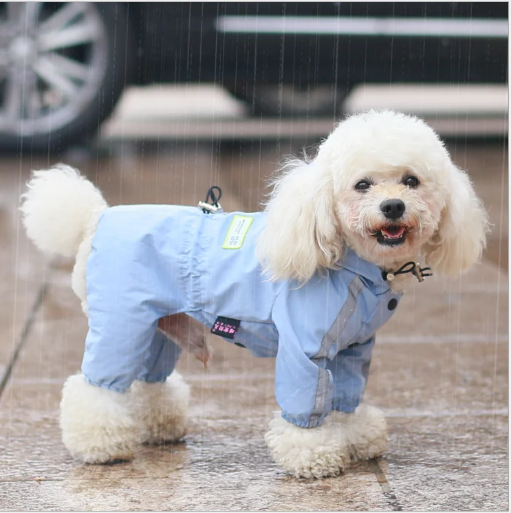 개와 고양이 반사 비옷 점프수트, 애완동물 강아지 코트 재킷, 바람막이 의류, 4 가지 크기, 3 가지 색상