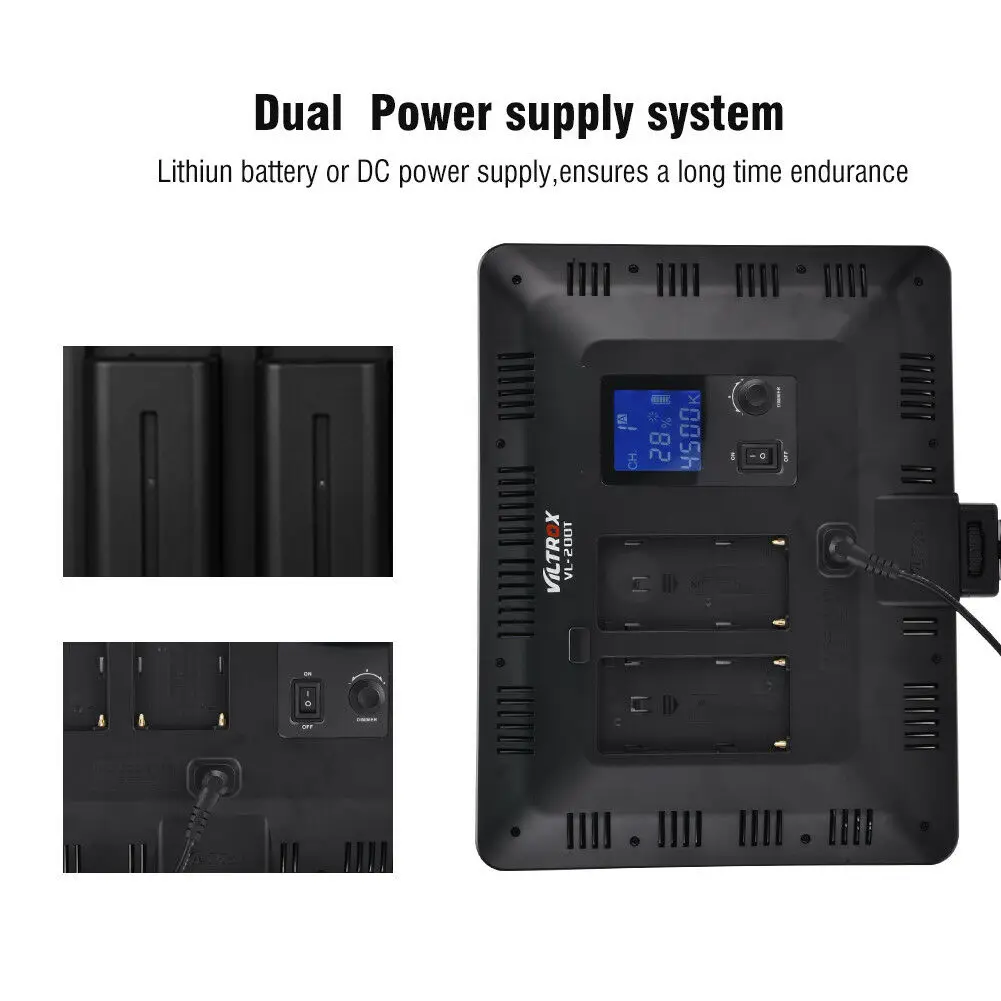 Viltrox VL-200T 2.4G 30 واط رقيقة جدا ثنائية اللون 192 LED LCD الفيديو ملء لوحة ضوء مع وحدة تحكم عن بعد لاستوديو الصور