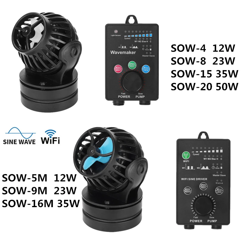 WiFi/Wireless Aquarium Wave Maker Pump Jebao Silent Propeller Oxygen Circulation Flow Surf Pump SOW Fish Tank Accessories