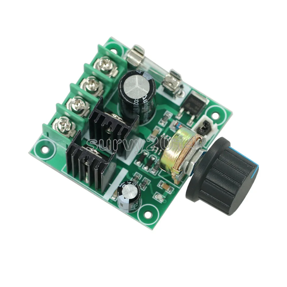 12V-40V 32V 10A Auto PWM DC Motor Speed Controller Regulator Governor with Knob Switch Volt Regulator Dimmer 400W Board Module